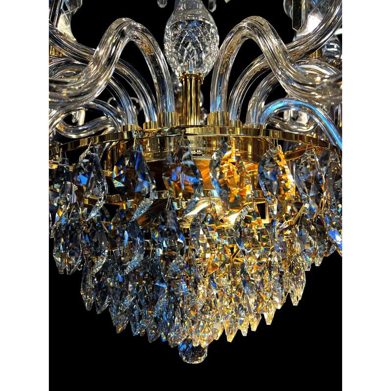 Vintage Crystal Chandelier Gold Pendant Chandelier 19 Lights