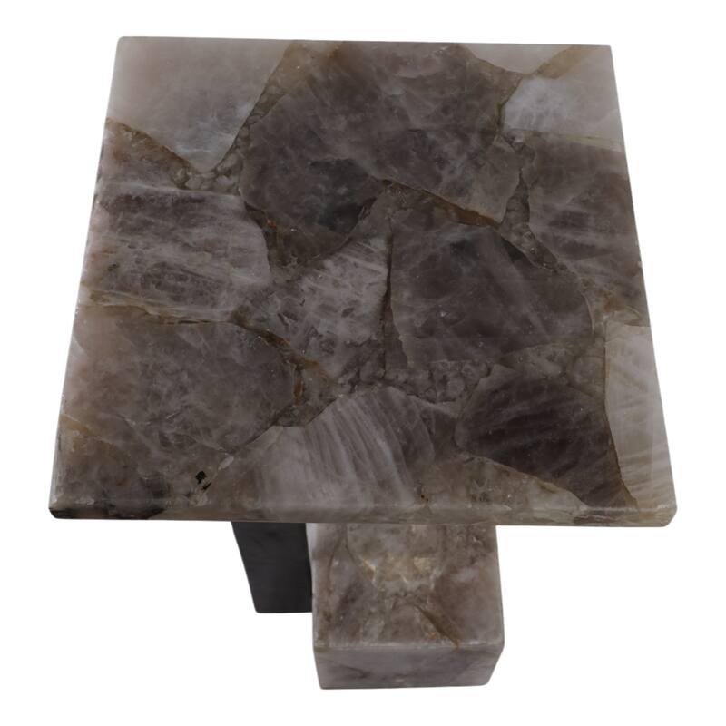 Metal Accent Table Modern Geometric Base Sleek Contemporary Design