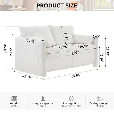 Chenille Fabric Upholstered Loveseat Sofa, Sofa Bench with Armrest, 2-Seater Sofa with High-Density Foam Cushions