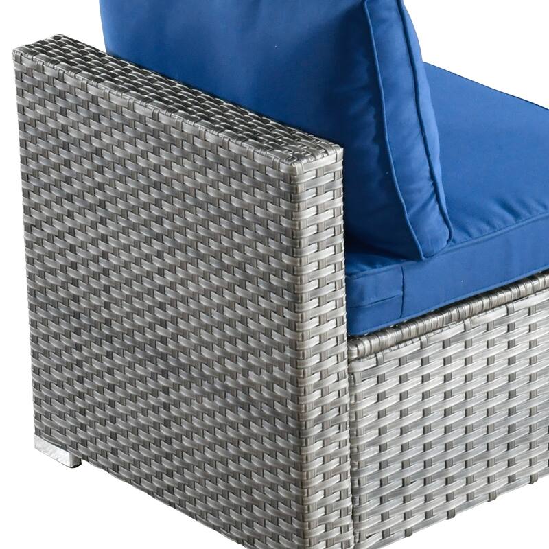 HOOOWOOO 8-piece Wicker Outdoor Patio Furniture Sofa Set Fire Pit Set