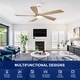 preview thumbnail 137 of 157, YUHAO SylvanAir Modern 52 in. Flush Mount Outdoor/Indoor Ceiling Fan with 3 Solid Wood Blades and DC Reversible Motor