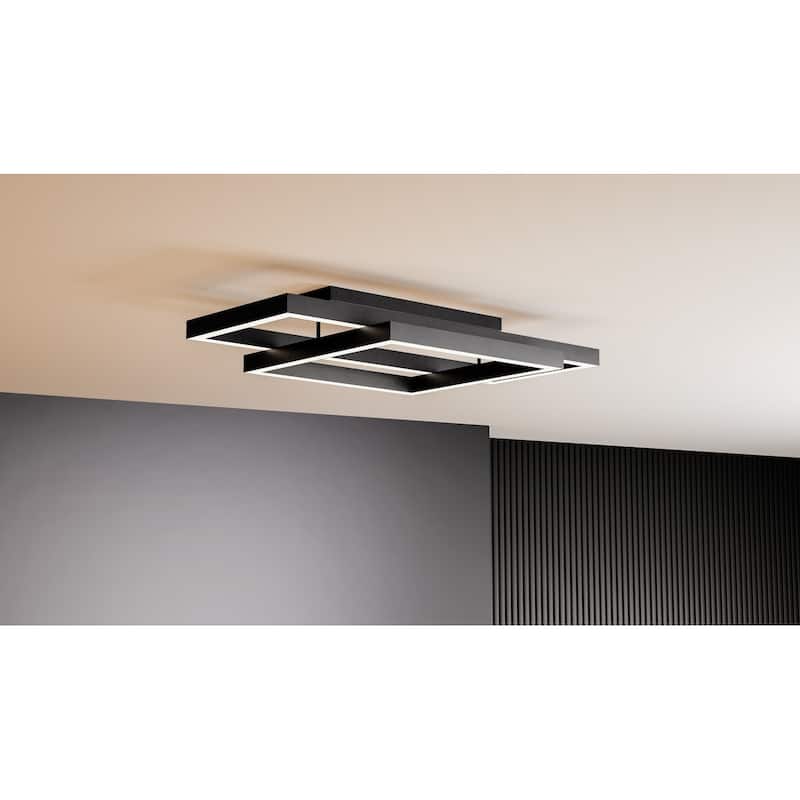 Lawless Integrated LED Matte Black Semi-Flush Mount with CCT Switch