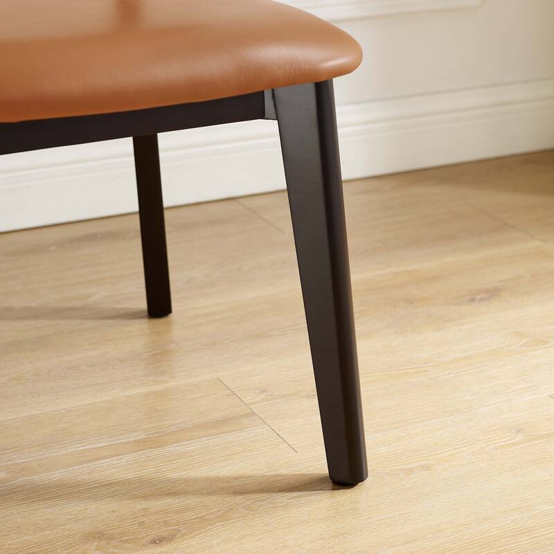 Art Leon Cane Backrest Leather Dining Chairs (Set of 2)