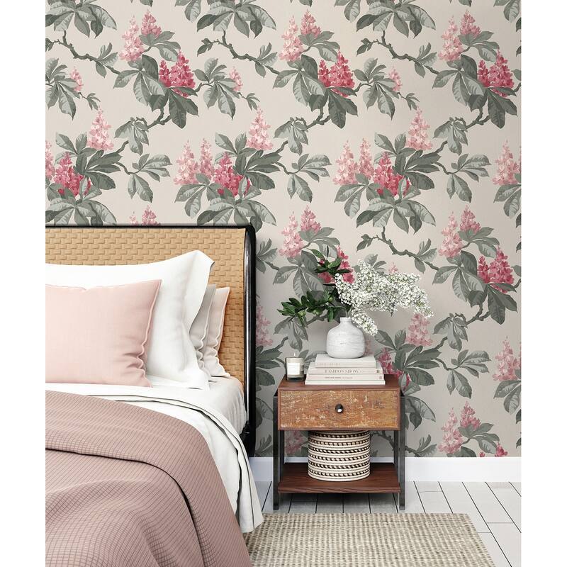 Chestnut Pink Floral Wallpaper