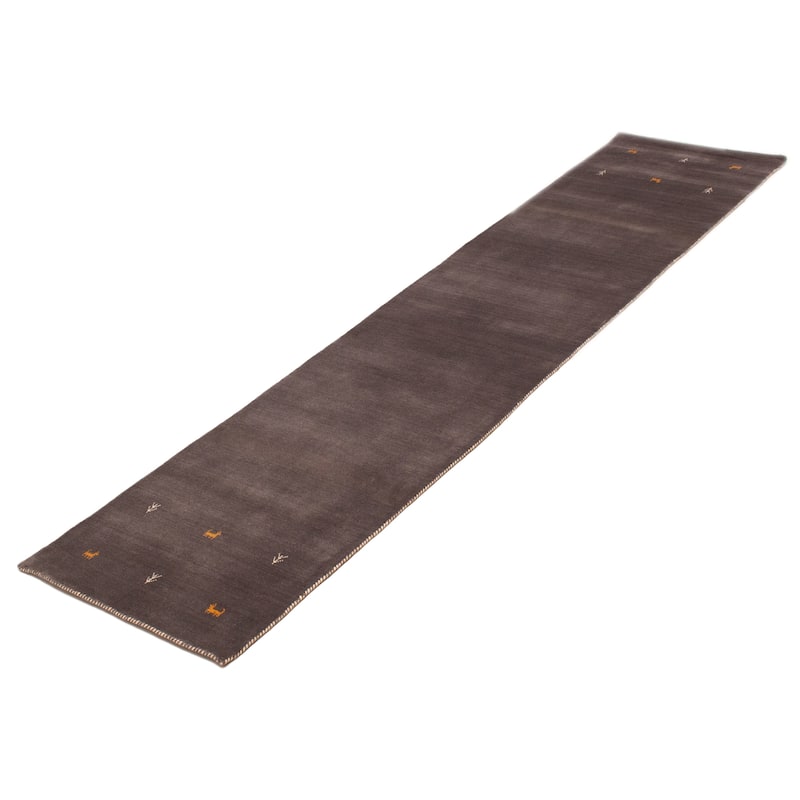 Kashkuli Gabbeh Grey Rug 2'7" x 11'1" - 2'7 x 11'1