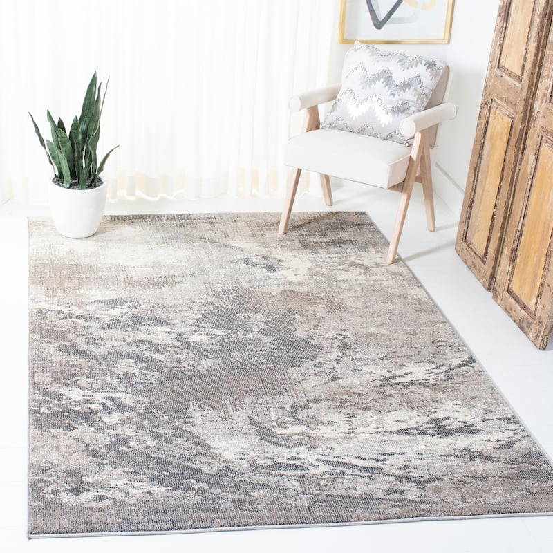 SAFAVIEH Madison Memnuna Modern Abstract Rug - 5'3" x 7'6" - Beige/Grey - Rectangle