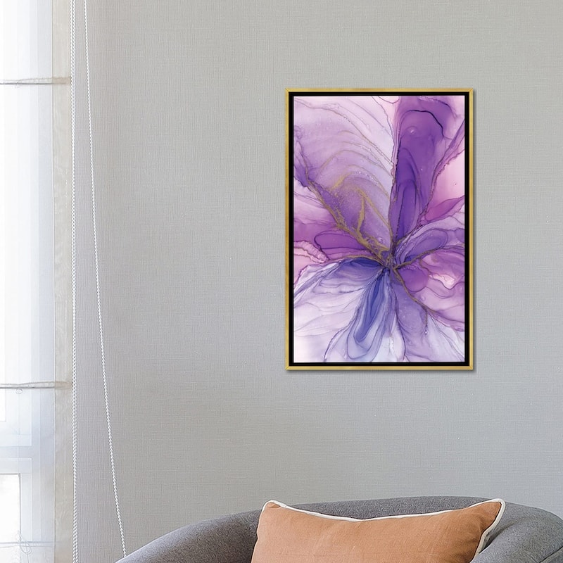 iCanvas "Purple Flower" by Monet & Manet Art Studio Framed Canvas Print
