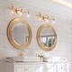 preview thumbnail 3 of 9, Bela Modern Gold 3-Light Bathroom Vanity Light Globe Glass Wall Sconces - L22"x W7"x H9"