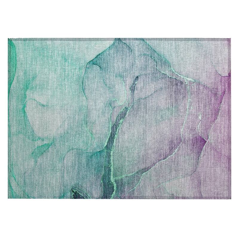 Allus Contemporary Abstract Weather Resistant Blended Style Outdoor Rug