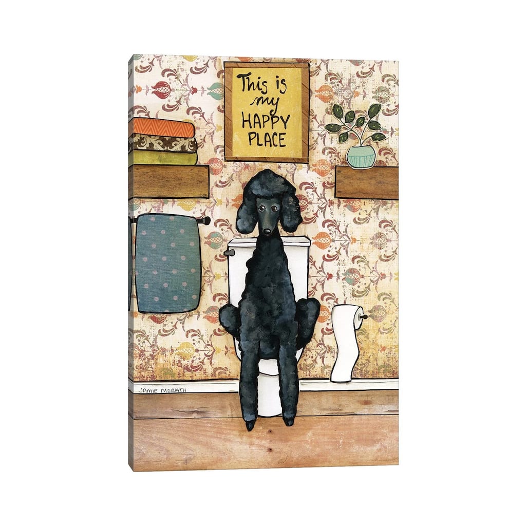 iCanvas "Happy Place Poodle" by Jamie Morath Canvas Print