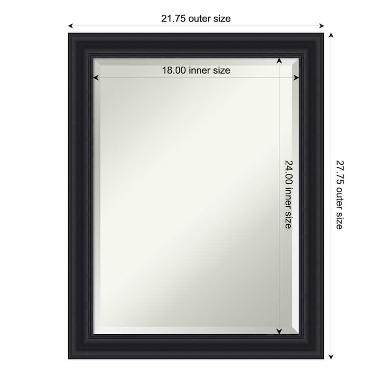Dalat Beveled Framed Wall Mirror - 22 x 28 in - Dalat Black
