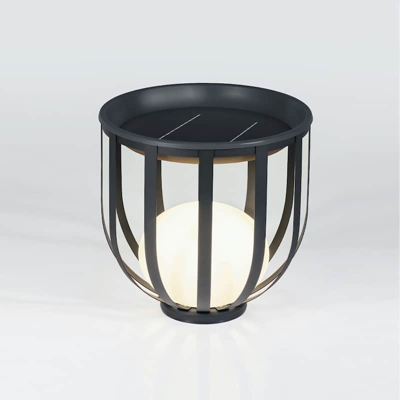 Solar Outdoor LED Floor Lamp with Plant Stand