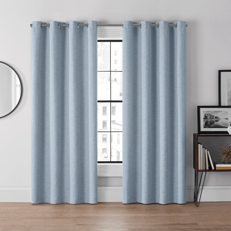 Eclipse Lawson Arm & Hammer Odor Neutralizing Blackout Grommet Curtain Panel - Blue - 95 Inches