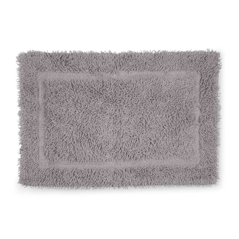 Martex 100% Cotton Quick Dry Ultra Soft & Absorbent Non Slip Bath Rug - Silver/Grey