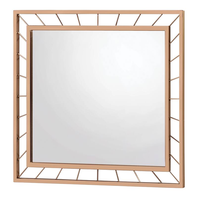 Anjah Contemporary Gold 5mm Metal Wall Mirror by Furniture of America