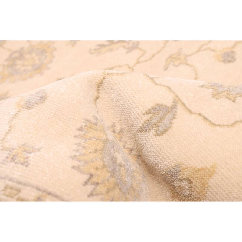 ECARPETGALLERY Hand-knotted Finest Oushak Ivory Wool Rug - 3'2 x 4'11