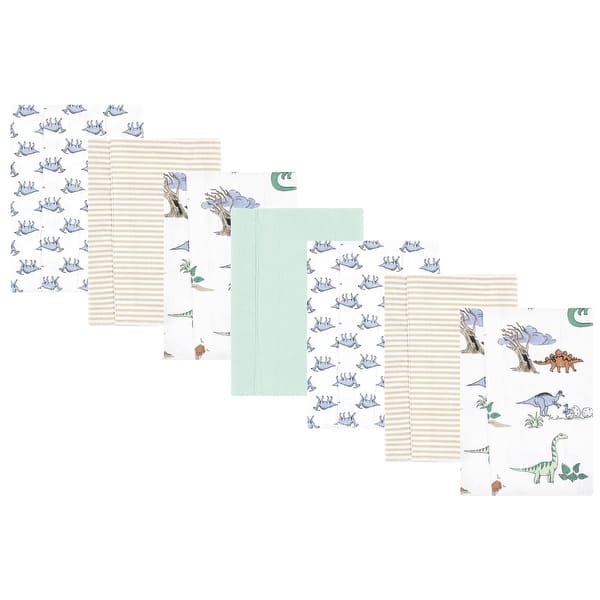 slide 1 of 1, Hudson Baby Infant Boy Cotton Flannel Burp Cloths, Boy Dino World 7-Pack, One Size - Boy Dino World 7-Pack - One Size One Size - Boy Dino World 7-Pack