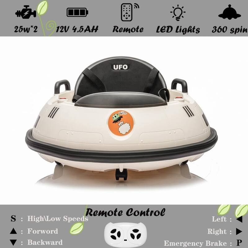 12V Bumper Car with Remote Control, Battery Powered Ride On Bumper Car