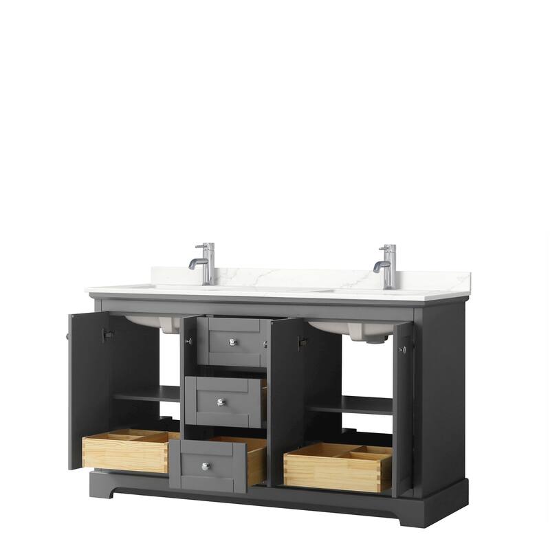 Avery 60-inch Double Vanity, Quartz Top