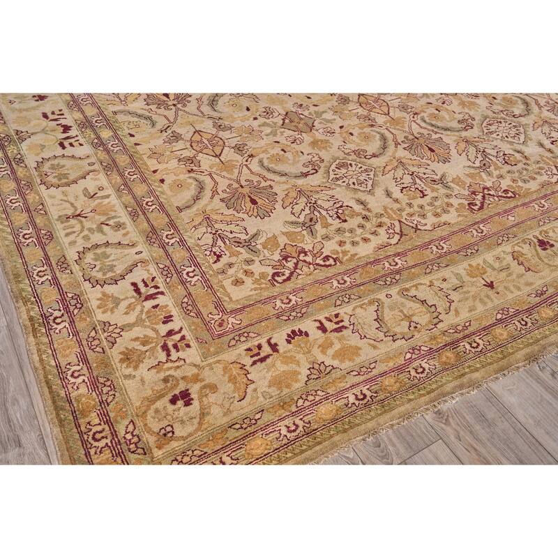 EXQUISITE RUGS ONE-OF-A-KIND Rare and Unusual Agra Hand Knotted Beige Rug - 11'x19'4"