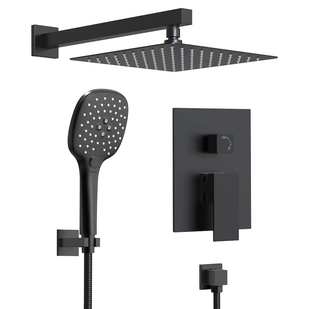 GRANDJOY 10" Dual Rain and Handheld Shower System with 3‑Mode Spray and Pressure‑Balanced Valve