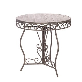 Shop 31 Rustic Antique Finish Metal And Wood Round Table With