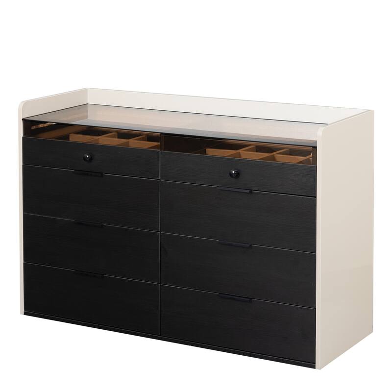 Modern Dresser Cabinet with Jewelry Storage and 6 Drawers