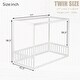 preview thumbnail 10 of 8, Twin Rubber Wood Canopy Floor Bed with Fence Guardrails, Minimalist Design and Safe Play Space