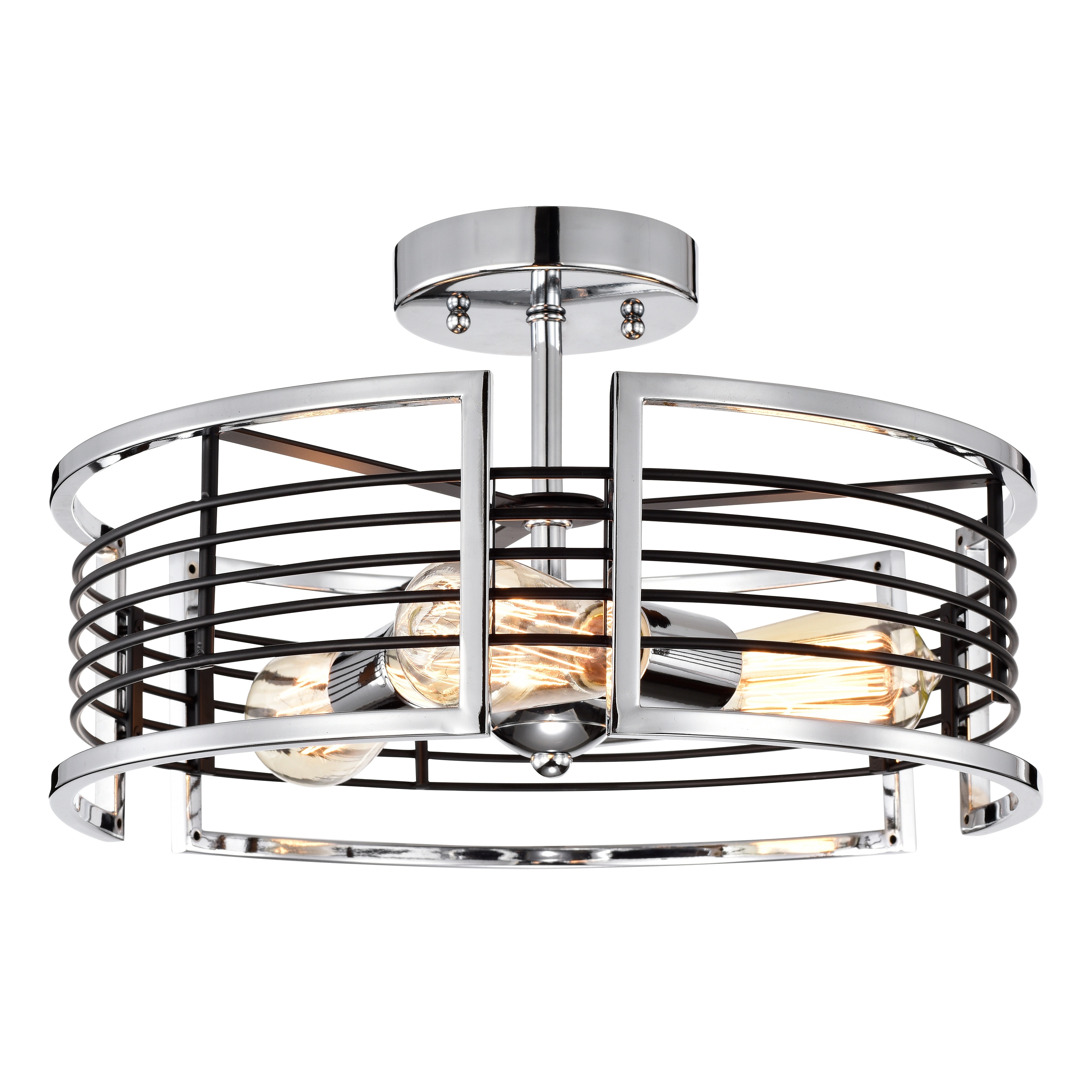 3-light Chrome Semi-Flush Mount