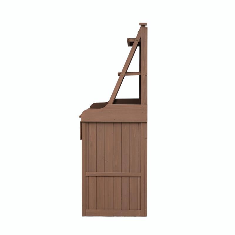 65-inch Garden Potting Bench - Fir Wood Workstation with Storage Shelf, Drawer