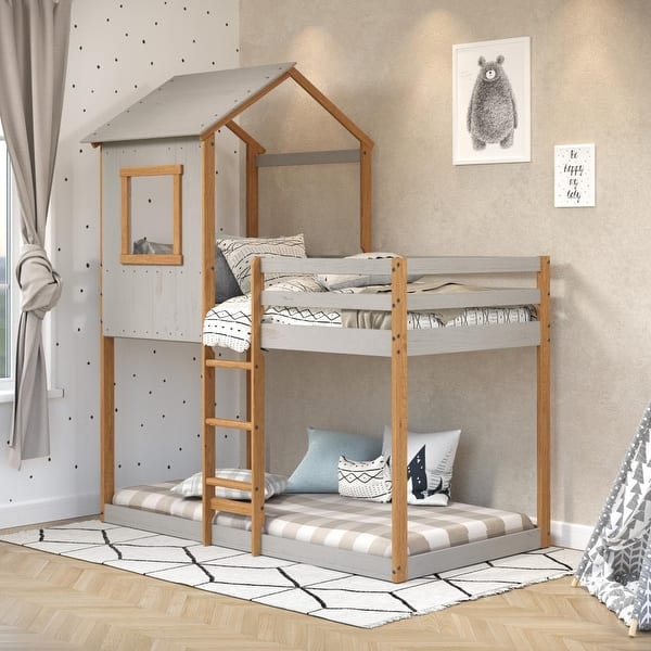 slide 6 of 33, Tree House Bunk Bed Grey