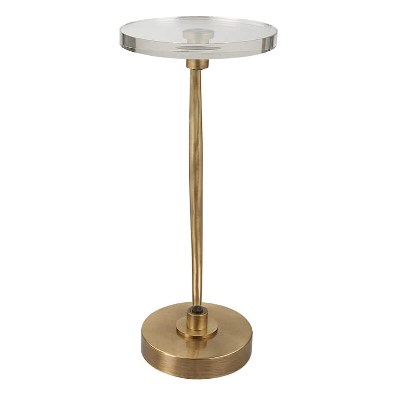 Uttermost Waveney Brass Drink Table - 11.5"W x 24"H x 11.5"D