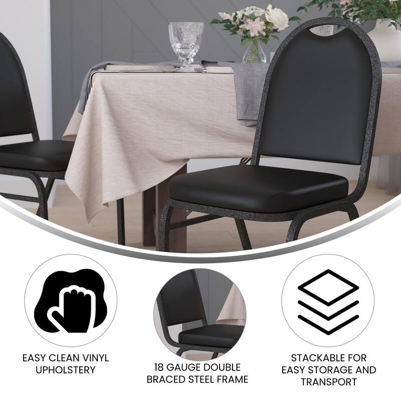 Commercial Dome Back Stacking Banquet Chair with Metal Frame