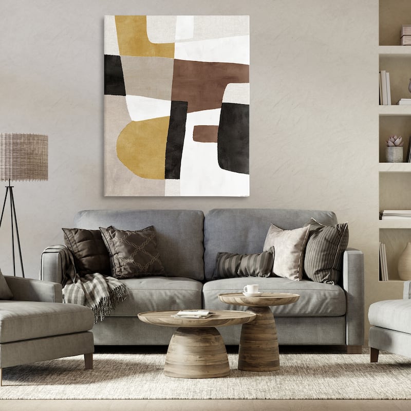 Stupell Abstract Shapes in Earth Tones Canvas Wall Art Design By Amber Sterling