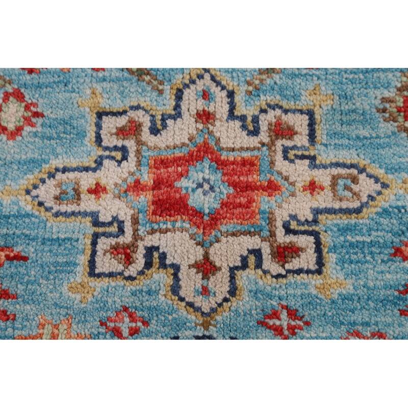 All-Over Blue Oushak Oriental Area Rug Handmade Floral Wool Carpet - 9'1"x 11'11"
