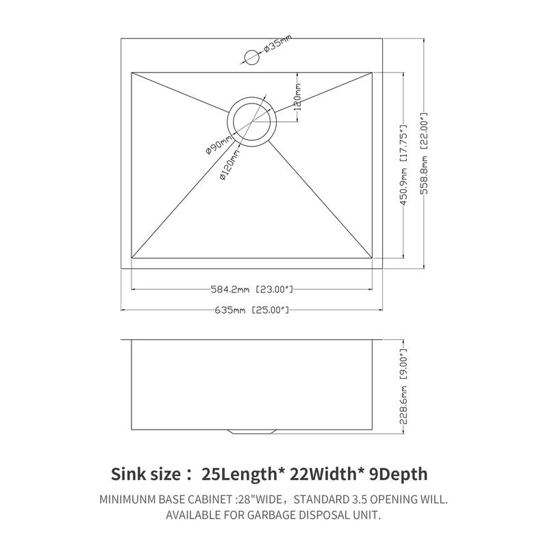 Drop In Topmount 16 Gauge Stainless Steel Kitchen Sink