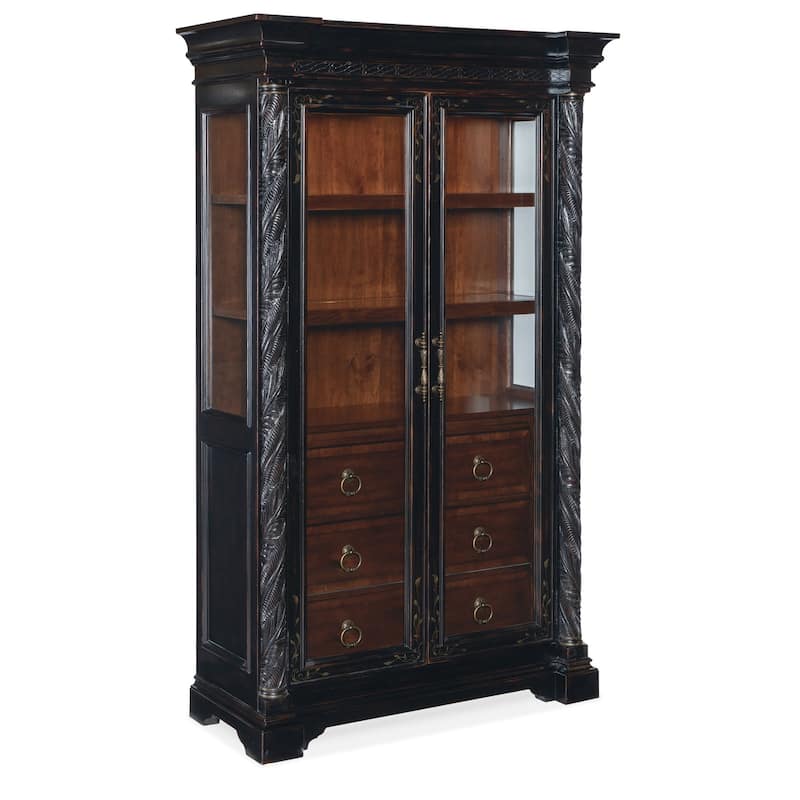 Hooker Furniture 6750-75906 Charleston 48" Wide Cherry Display Cabinet - Black Cherry