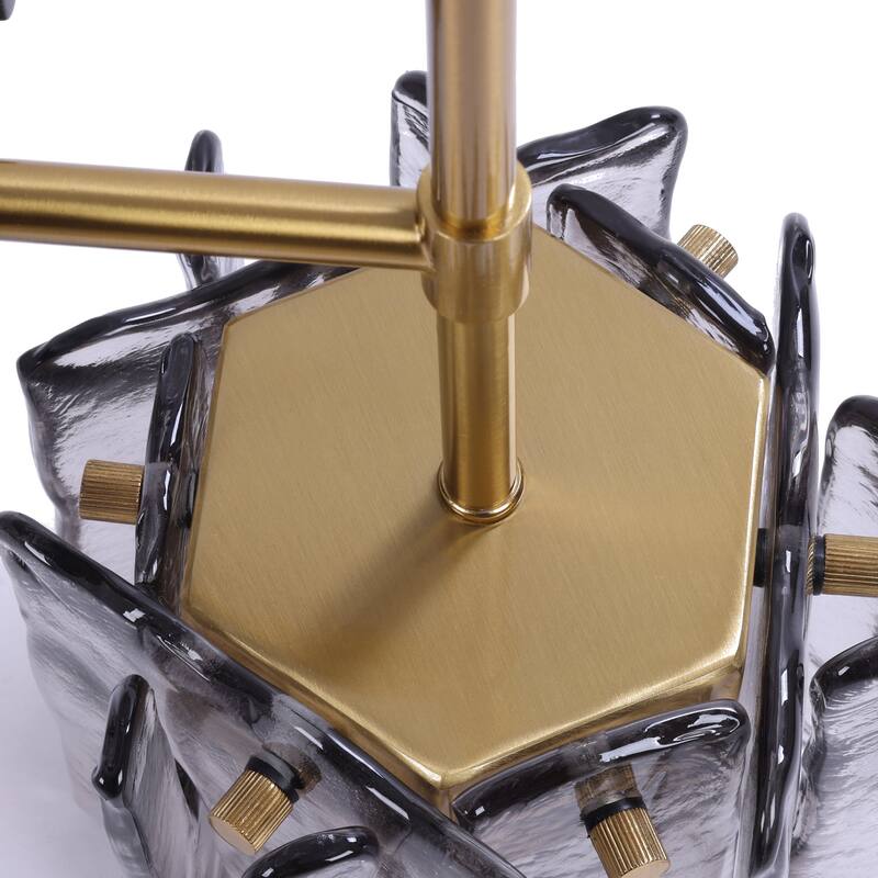 1-Light/ 2-Light Gold Hexagon Wall Sconce Glass Panels Shade - 2-light-Single