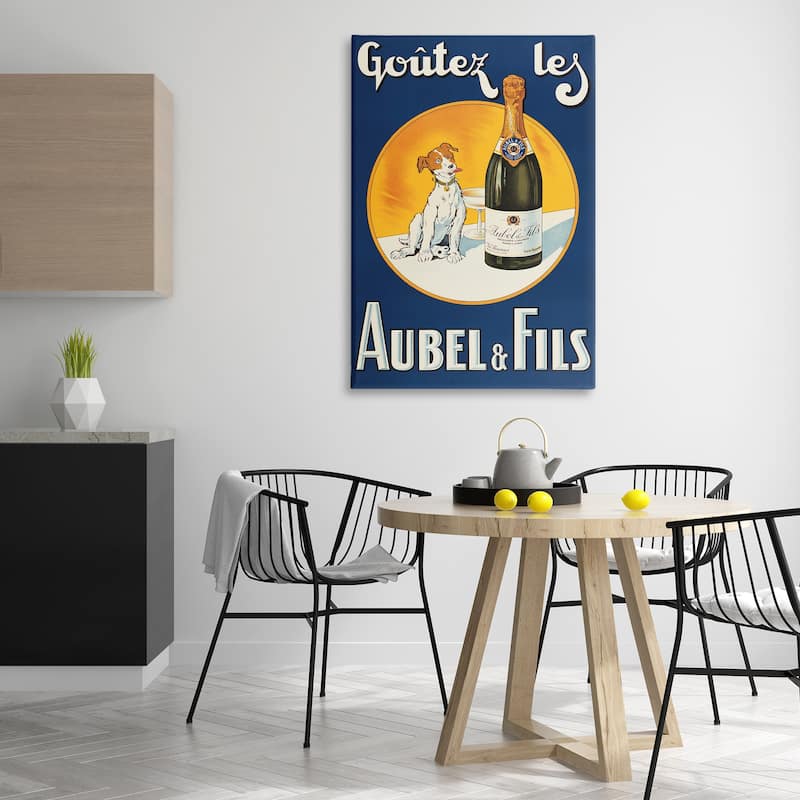 Stupell Dog & Wine Advertisement Canvas Wall Art Design By Marcus Jules