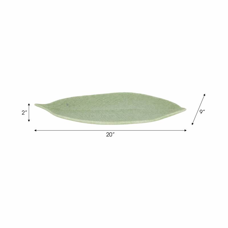 Decorative Resin Leaf Tray - Green, 20" - 20.0"