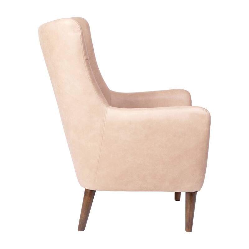 Commercial Upholstered Wingback Accent Chair with Wooden Frame and Legs - 33.25"D x 29.75"W x 41.25"H