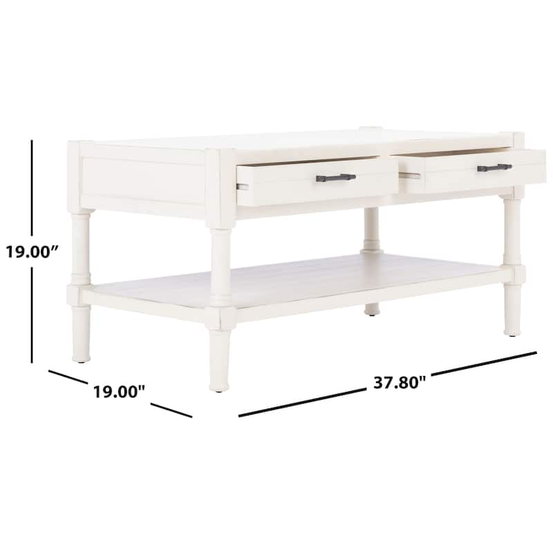 SAFAVIEH Filbert 2-Drawer Bottom Shelf Coffee Table - 37.8" W x 19" L x 19" H