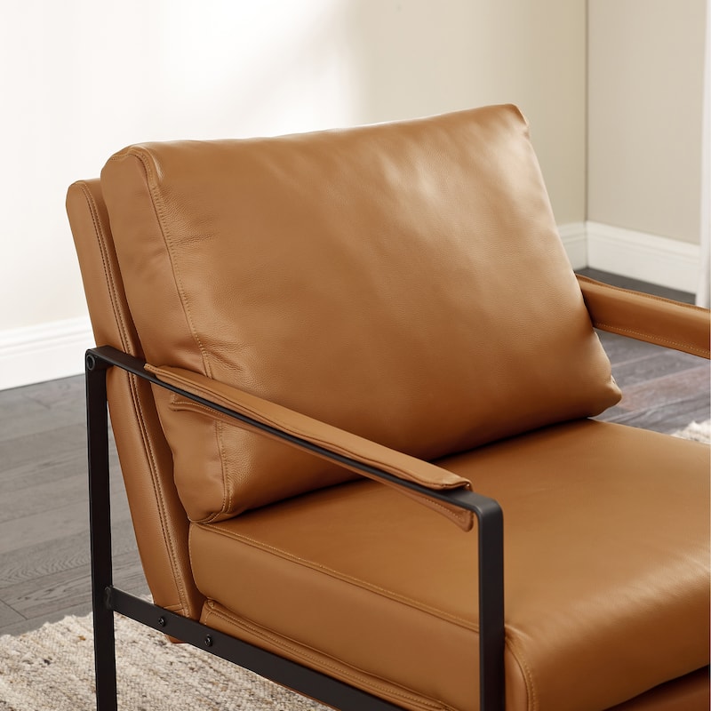 Art Leon Mid-centuery Modern Genuine Leather Chair