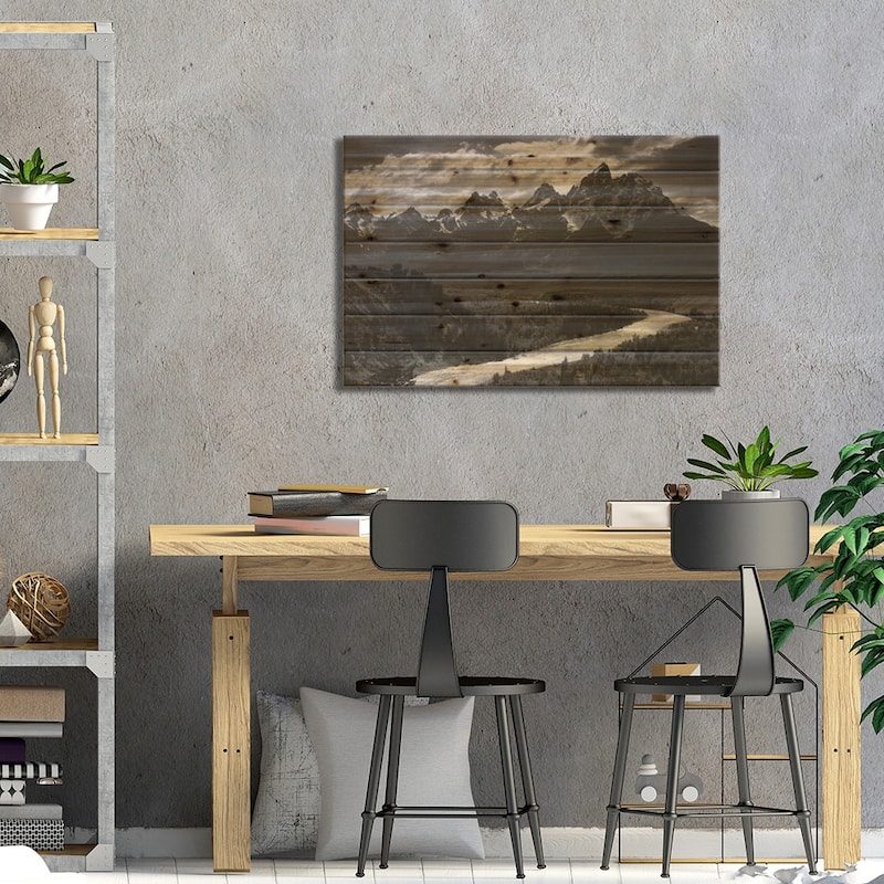 Grand Teton II Print On Wood by Ansel Adams - Multi-Color