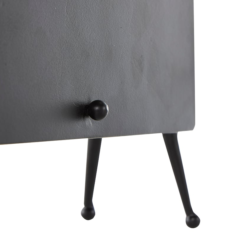 Metal Rectangular Clock with Tea Stained Clock Face - Black - Roche River Decor - 3"W x 10"L x 8"H