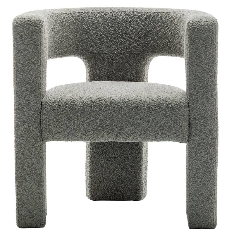 KINWELL 28" Wide Boucle Upholstered Square Armchair