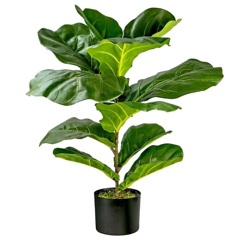 30-inch Artificial Fiddle Leaf Fig Bush in Pot