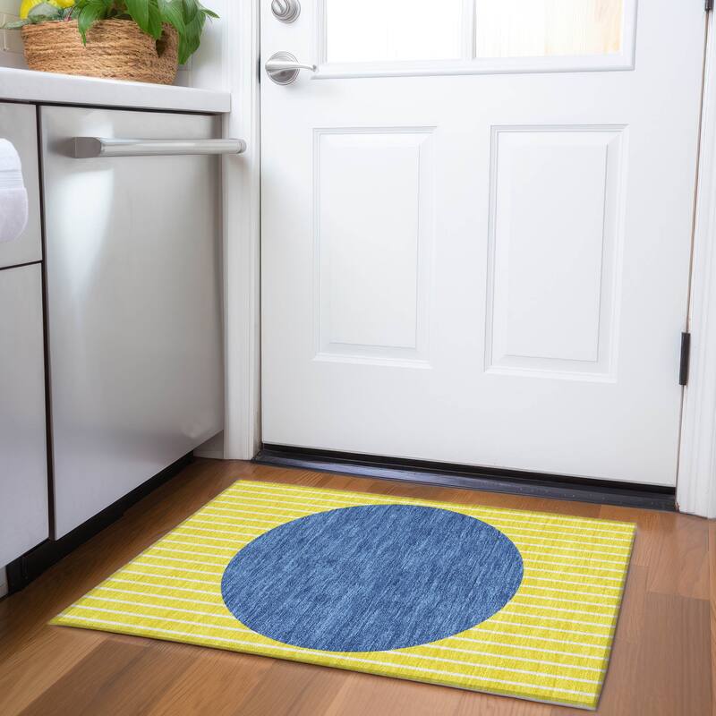 Premium Washable Super Soft Modern Zen Mayfield Rug - Yellow - 1'8" x 2'6"