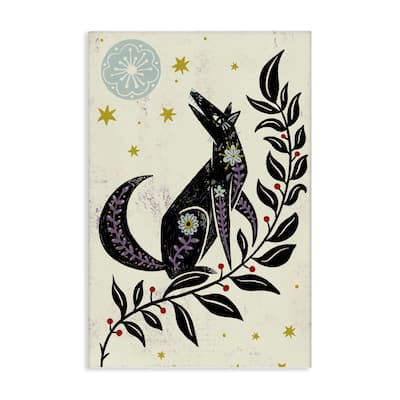 Stupell Howling Winter Wolf Canvas Wall Art Design By Hannah Moren