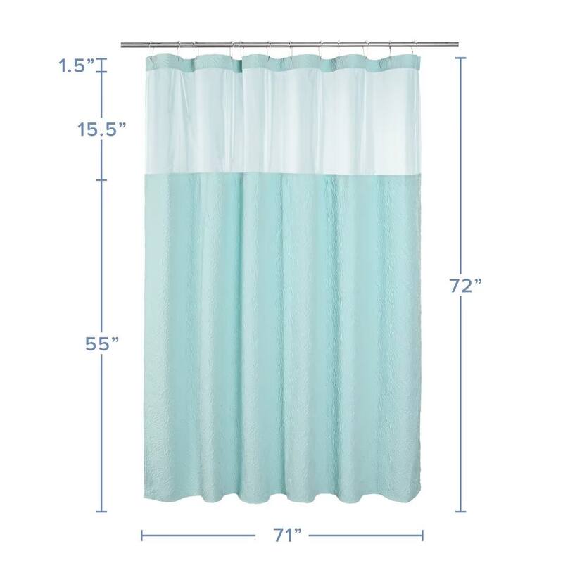 Starburst Crinkle Shower Curtain with Snap-in Liner 12 Hooks Included